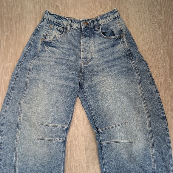 Free People We The Free Lucky You Mid Rise Barrel Jeans - Picture 3 of 16